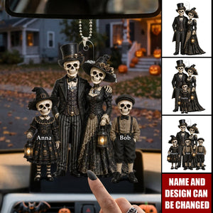 Gothic Skeleton Family - Personalized Acrylic Car Ornament