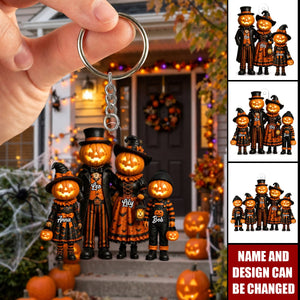Halloween Jack-o'-lantern Family - Personalized Acrylic Keychain