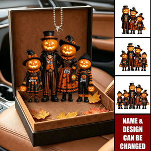 Halloween Jack-o'-lantern Family - Personalized Acrylic Car Ornament