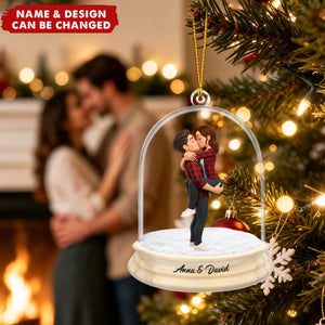 Wedding Anniversary Couple Acrylic Ornament – Personalized Name Anniversary Keepsake Decor