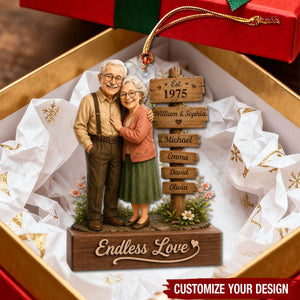 Custom Acrylic Ornament - Personalized Family Name Sign, Anniversary Christmas Gifts