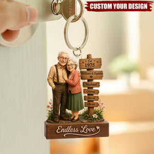 Custom Acrylic Keychain - Personalized Family Name Sign, Anniversary Christmas Gifts
