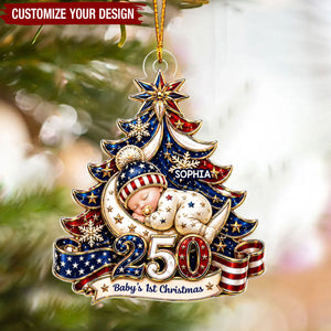 American 250th Anniversary Baby First Christmas - Personalized Acrylic Ornament