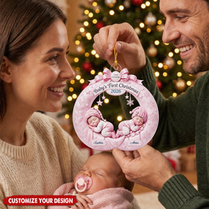Twins First Christmas Ornament 2026 - Personalized Newborn Gift