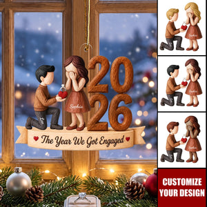 The Year We Got Engaged 2026 – Personalized Acrylic Ornament