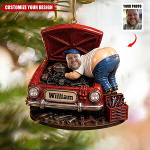 Funny Mechanic Man - Personalized Mechanic Ornament