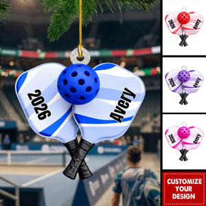 Personalized Pickleball Paddle Ornament - Player Gifts