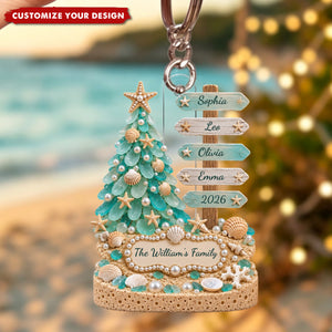 Personalized Beach Family Acrylic Keychain