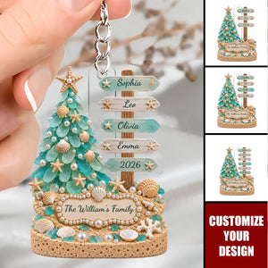 Personalized Beach Family Acrylic Keychain