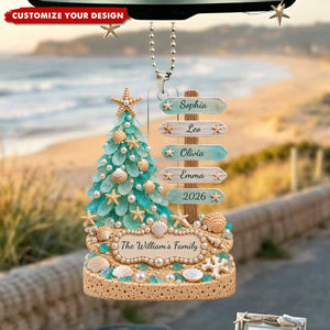 Personalized Beach Family Acrylic Car Ornament