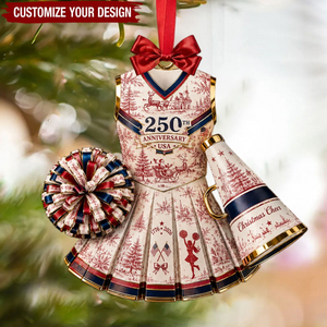 Personalized USA 250th Anniversary Acrylic Ornament - Custom Cheerleader Christmas Ornament