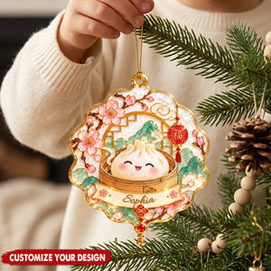 Custom Dumpling Acryic Christmas Ornament - Kids Christmas Gift