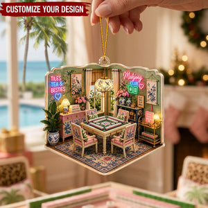 Personalized Acrylic Mahjong Ornament - Mahjong Lover Gift
