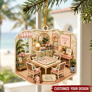 Personalized Acrylic Mahjong Ornament - Mahjong Lover Gift