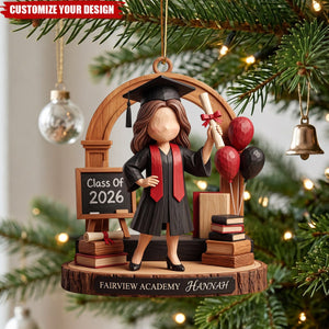 Senior Graduation Acrylic Ornament - Personalized Christmas Gifts For Graduates