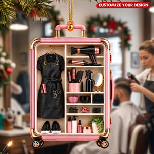 Barber Wardrobe Ornament - Personalized Hairdresser Christmas Gift