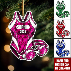 Personalized Swimmer Ornament - Swimming Gift For Girls