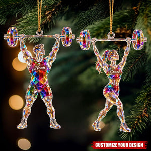 Personalized Weightlifting Ornament - Gift For Him Or Her