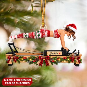 Custom Name Pilates Christmas Ornament - Workout Keepsake