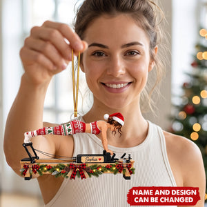 Custom Name Pilates Christmas Ornament - Workout Keepsake