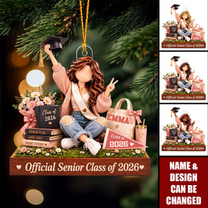 Personalized Class of Acrylic Ornament - High School Grad Room Decor