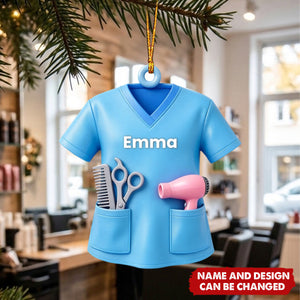 Personalized Hair Stylist Ornament - Custom Name Salon Christmas Gift
