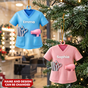 Personalized Hair Stylist Ornament - Custom Name Salon Christmas Gift