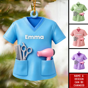 Personalized Hair Stylist Ornament - Custom Name Salon Christmas Gift