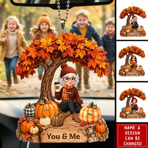 Fall Season Tree Grandma's Little Pumpkins, Personalized Ornament, Fall Decor For Grandma