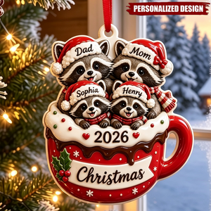 Personalized Family Christmas Ornament 2026, Custom Dad Mom Kids Names