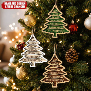 Family Tree 2026 - Personalized Wooden Ornament