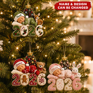 2026 Baby Christmas Ornaments, Custom Name Sleeping Baby Souvenirs