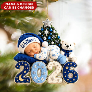 2026 Baby Christmas Ornaments, Custom Name Sleeping Baby Souvenirs