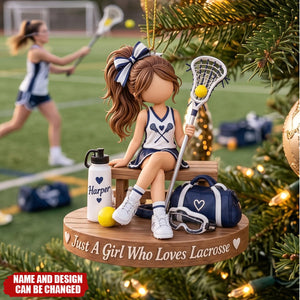 Personalized Acrylic Lacrosse Ornament, Custom Lacrosse Girl Gift For Daughter