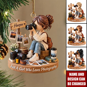 Personalized Photographer Acrylic Ornament, Photography Christmas Gift For Her