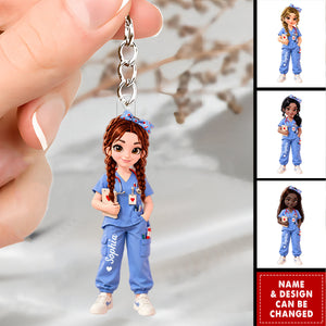 Personalized Nurse Keychain, Custom RN Christmas Gift For Her