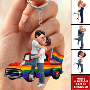 LGBT+ Couple Forever Love Wins - Personalized Acrylic Keychain