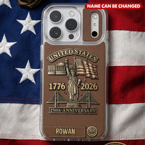 United States 250th Anniversary, Personalized Clear Phone Case, Gift For Patriots