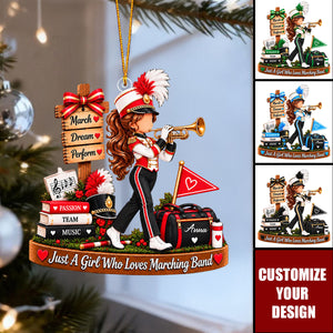 Personalized Marching Band Girl Ornament - Custom Marching Band Girl Gift