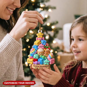 Personalized Merry Squishmas Squishy Christmas Tree Ornament - Custom Year Gift