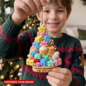 Personalized Merry Squishmas Squishy Christmas Tree Ornament - Custom Year Gift