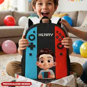 Gamer Design for Boys Girls - Personalized Backpack - Back to School Backpack for Kids
