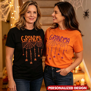 Grandma Spooky Spiders Web - Personalized Shirt