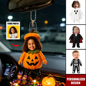 Custom Face Baby Halloween, Spooky Birthday Decor - Personalized Ornament