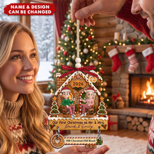 Custom First Christmas Ornament With Tag - Personalized Couple Gifts - Under Our Snowy Roof