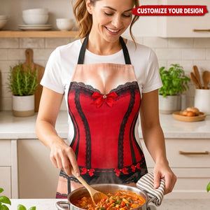 Custom Funny Apron With Pocket - Personalized Birthday Gifts For Wife- Too Hot To Handle