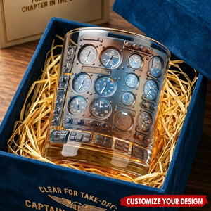 Pilot Cockpit Round Glass, Personalized Gifts For Pilot