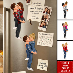 Kissing Couple -Personalized Fridge Magnet , Gift for Couple
