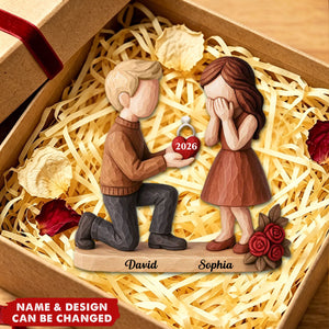 Couple Marriage Proposal - Personalized Fridge Magnet
