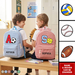 Custom Name, Sports For Back To School For Kids - Personalized Backpack